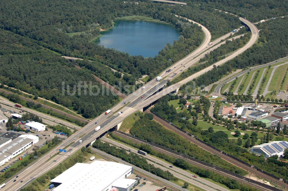 Luftbild Hockenheim - Das Autobahndreieck Hockenheim