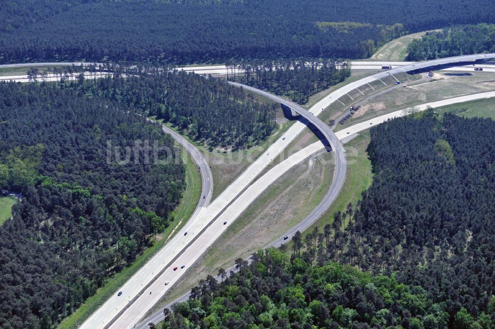 Nuthetal aus der Vogelperspektive: Das Autobahndreieck Nuthetal am südlichen Berliner Ring