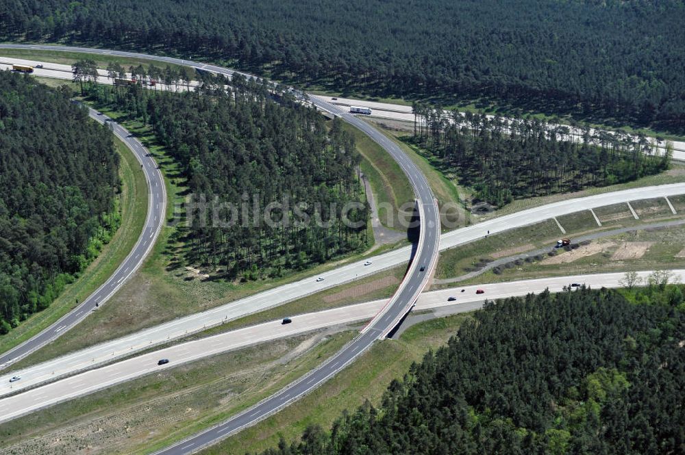 Luftbild Nuthetal - Das Autobahndreieck Nuthetal am südlichen Berliner Ring