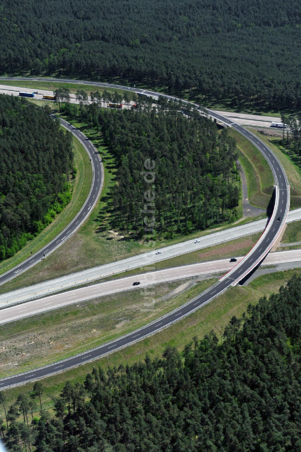 Luftaufnahme Nuthetal - Das Autobahndreieck Nuthetal am südlichen Berliner Ring