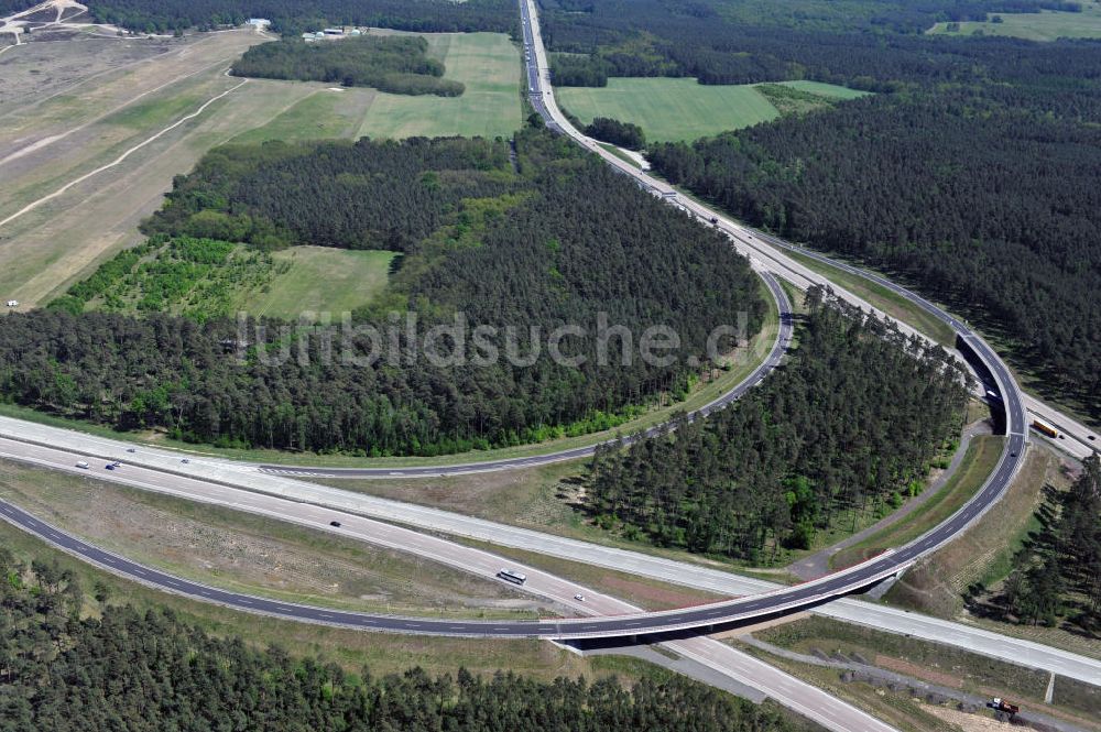 Nuthetal von oben - Das Autobahndreieck Nuthetal am südlichen Berliner Ring