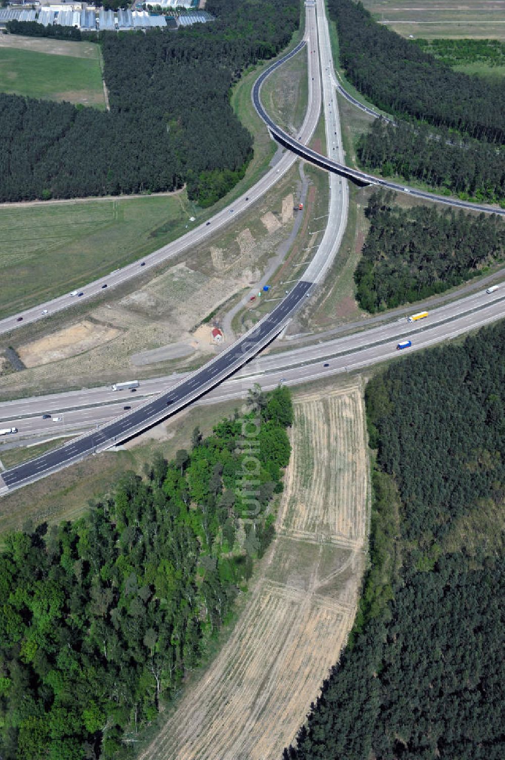 Luftbild Nuthetal - Das Autobahndreieck Nuthetal am südlichen Berliner Ring