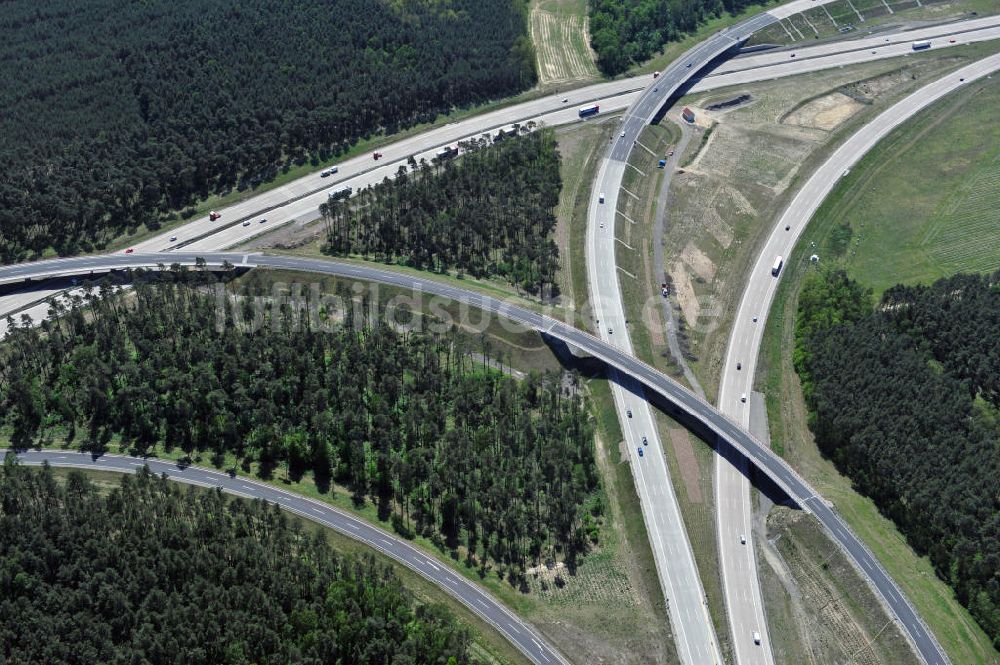 Luftbild Nuthetal - Das Autobahndreieck Nuthetal am südlichen Berliner Ring