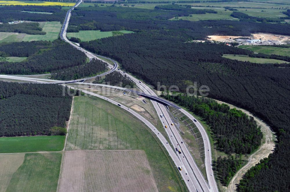 Nuthetal aus der Vogelperspektive: Das Autobahndreieck Nuthetal am südlichen Berliner Ring