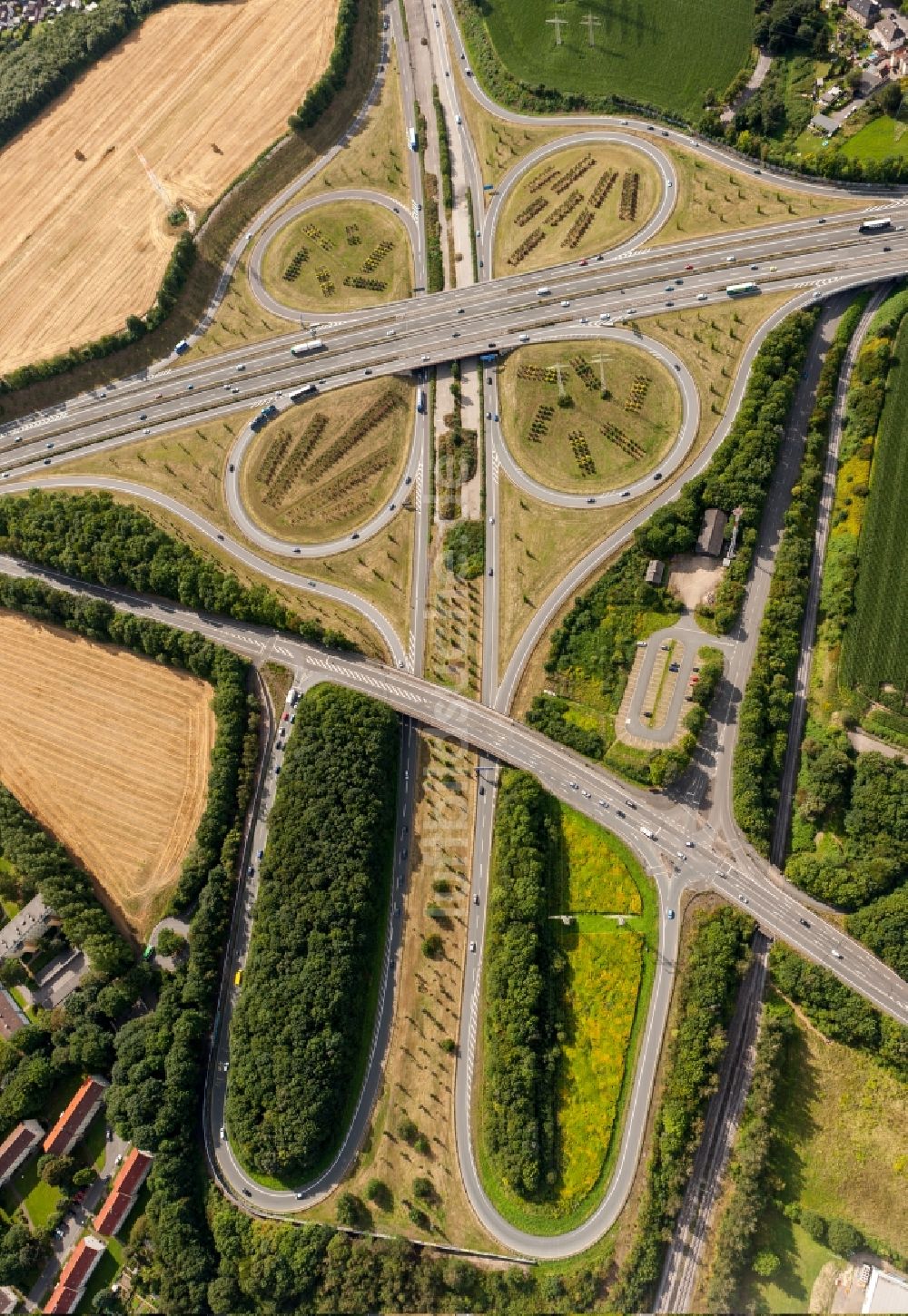 Luftbild Dortmund - Das Autobahnkreuz Castrop-Rauxel-Ost in Dortmund im Bundesland Nordrhein-Westfalen