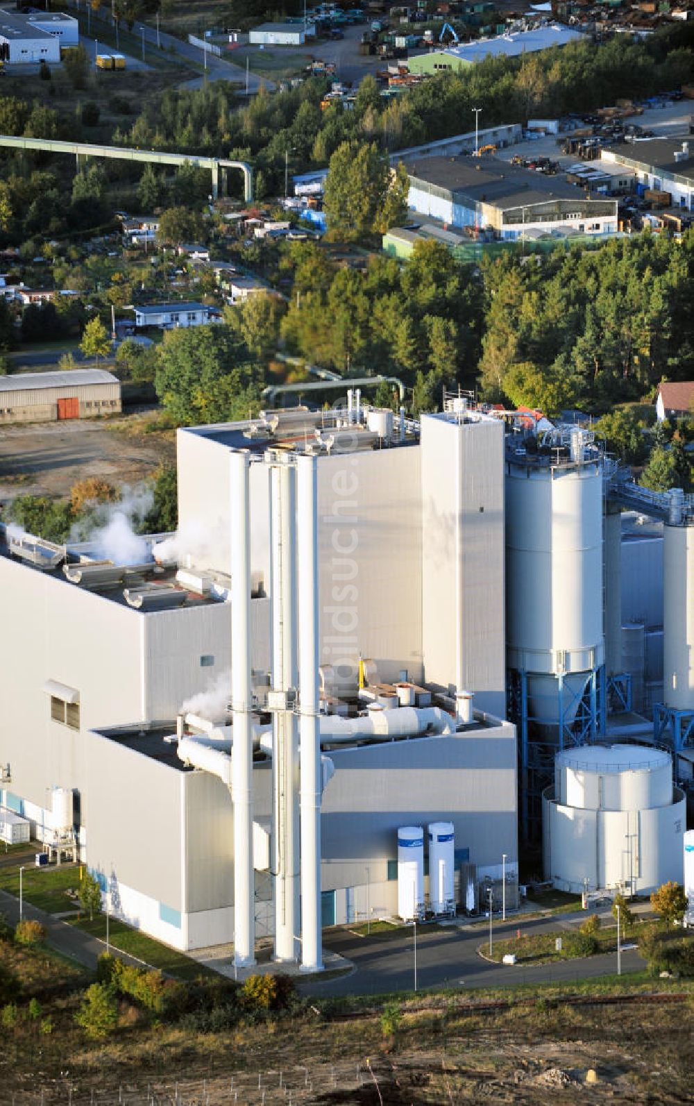 Cottbus von oben - Das Blockheizkraftwerk in Cottbus in Brandenburg