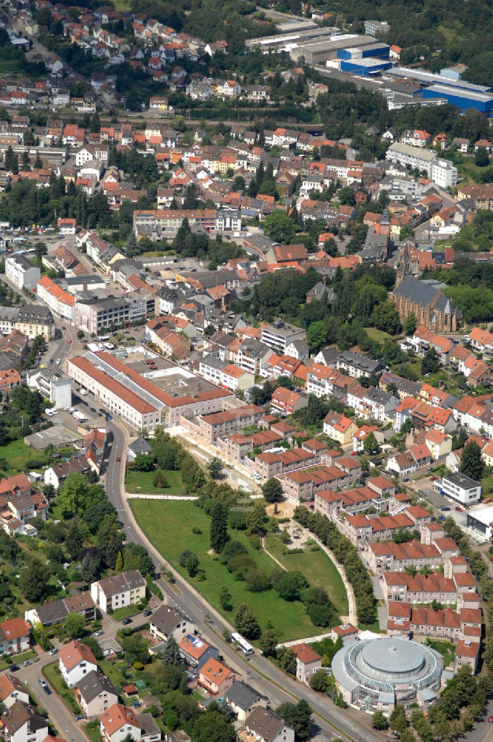 Saarbrücken von oben - Das Bürgerhaus Dudweiler in Saarbrücken