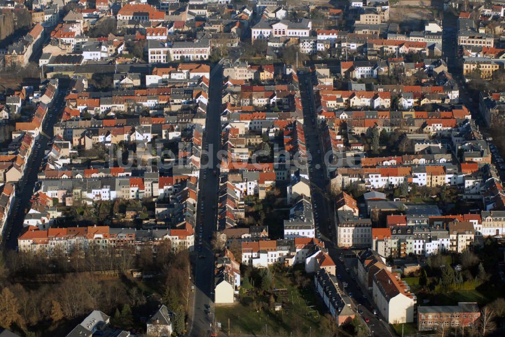 Luftaufnahme Meerane - Das Crimmitschauer Viertel in Meerane