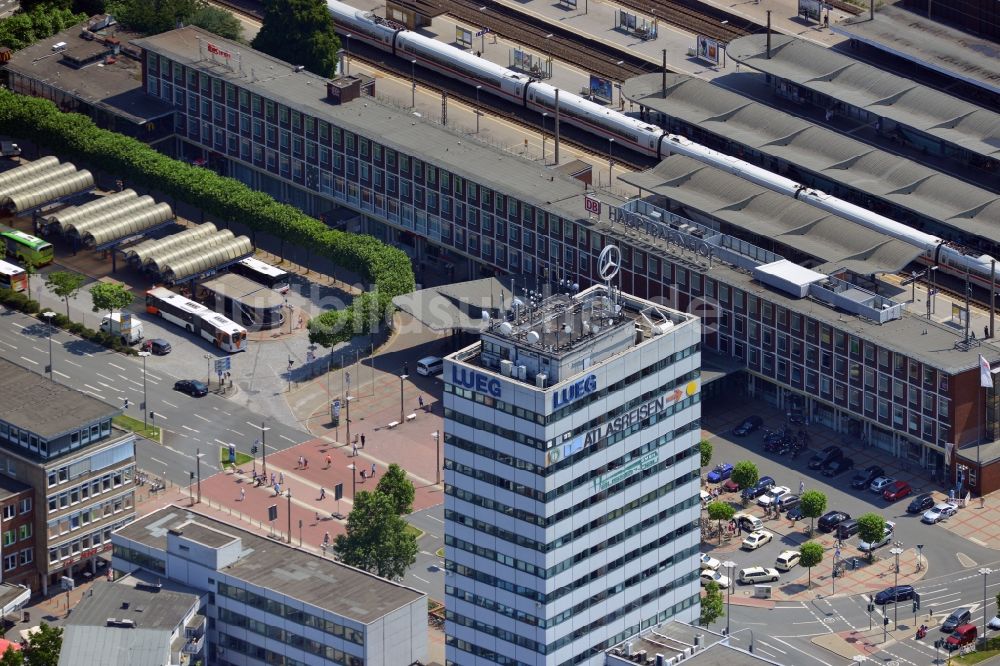 Bochum von oben - Das Europahaus in der Innenstadt von Bochum im Bundesland Nordrhein-Westfalen