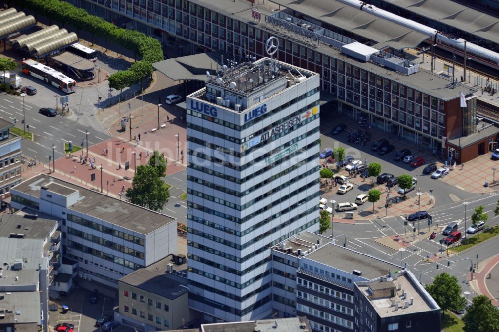 Bochum aus der Vogelperspektive: Das Europahaus in der Innenstadt von Bochum im Bundesland Nordrhein-Westfalen