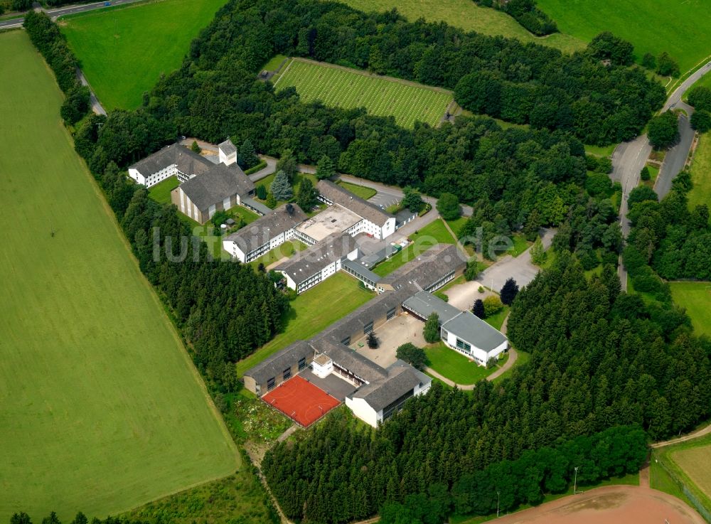 Hürtgenwald von oben - Das Franziskanerkloster Vossenack in der Eifel bei Hürtgenwald-Vossenack im Bundesland Nordrhein-Westfalen