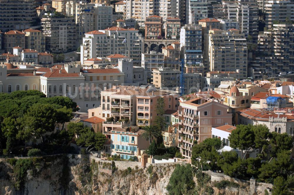 MONACO von oben - Das Fürstenschloss im Stadtteil Monaco-Ville in Monaco