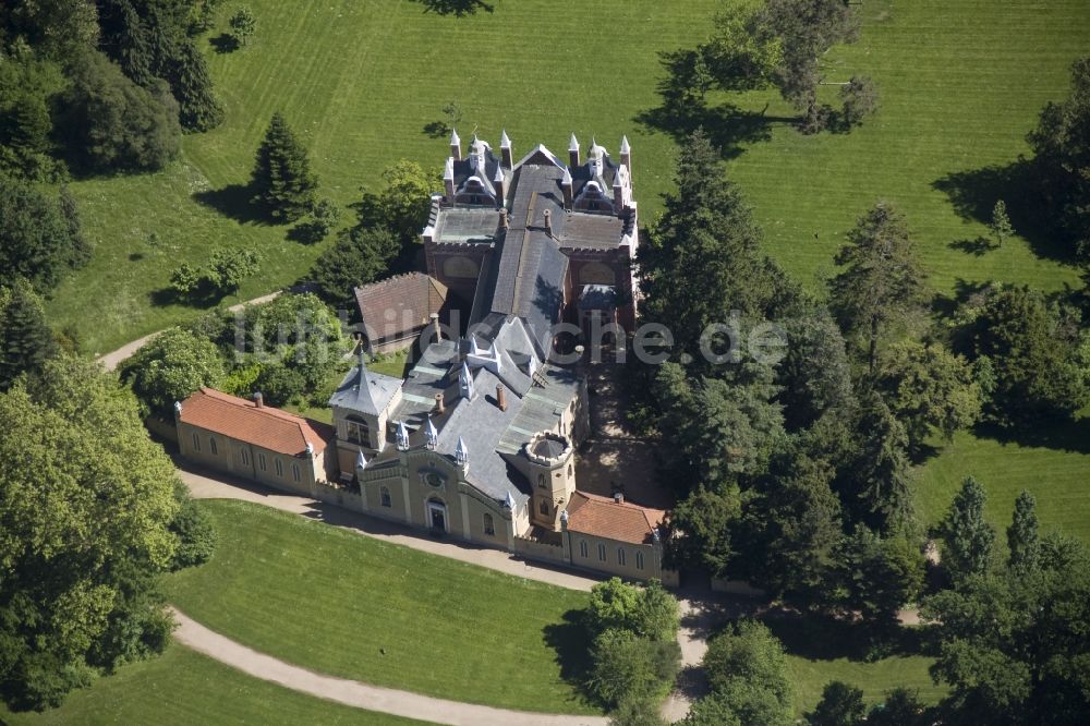 Luftbild Wörlitz - Das Gotische Haus im Gartenreich Dessau - Wörlitz im Bundesland Sachsen-Anhalt