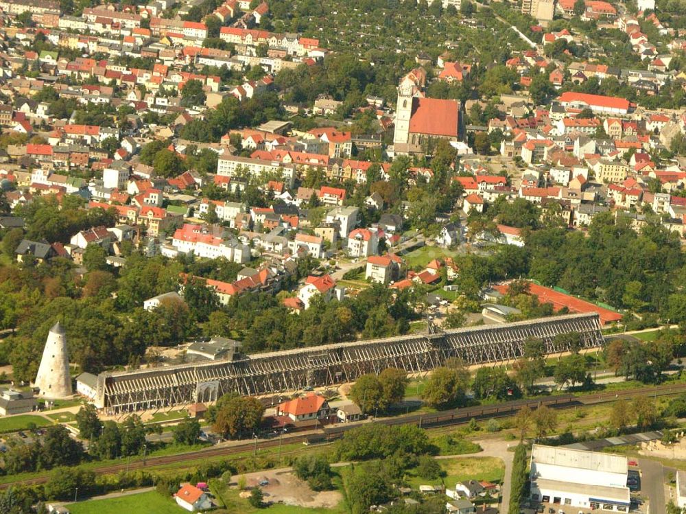 Schönebeck von oben - Das Gradierwerk Schönebeck in Sachsen-Anhalt