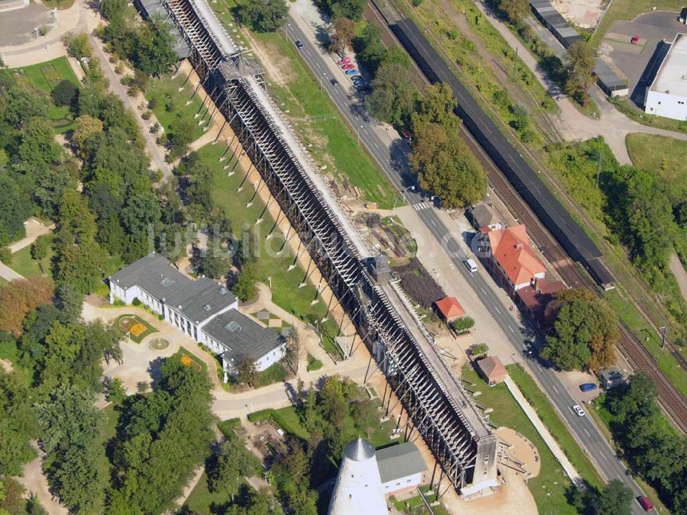 Luftaufnahme Schönebeck - Das Gradierwerk Schönebeck in Sachsen-Anhalt