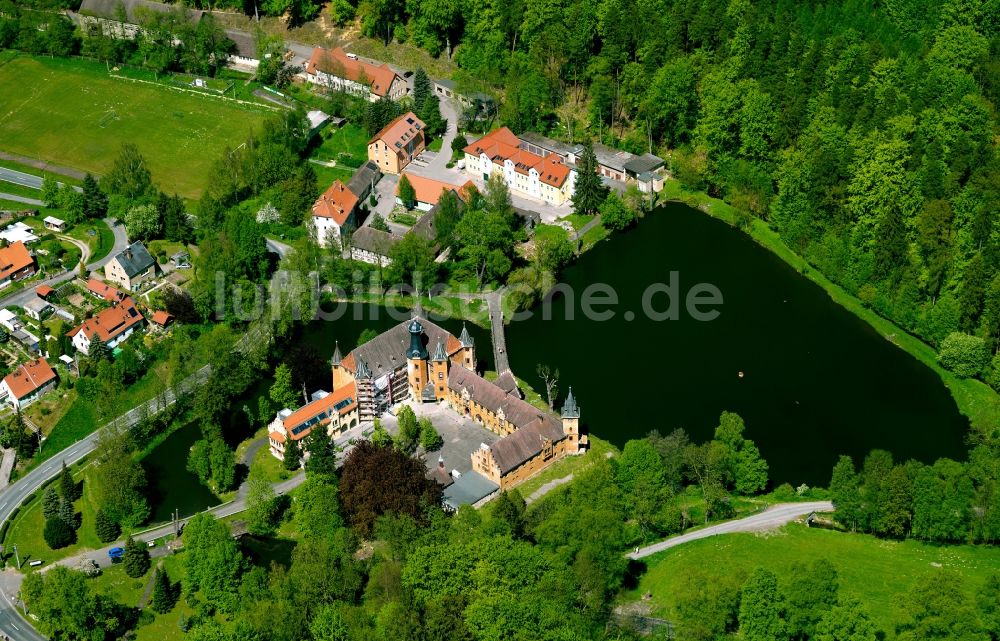 Trockenborn-Wolfersdorf von oben - Das Jagdschloss Fröhliche Wiederkunft im Ortsteil Wolfersdorf in der Gemeinde Trockenborn-Wolfersdorf im Bundesland Thüringen