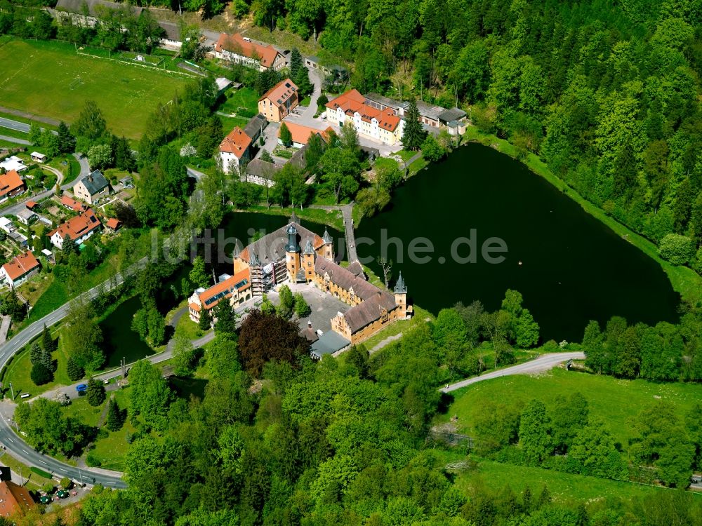 Trockenborn-Wolfersdorf aus der Vogelperspektive: Das Jagdschloss Fröhliche Wiederkunft im Ortsteil Wolfersdorf in der Gemeinde Trockenborn-Wolfersdorf im Bundesland Thüringen