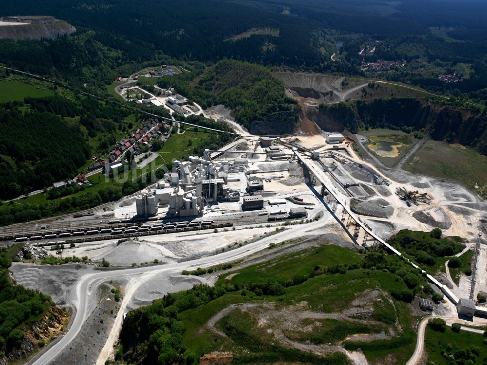 Luftaufnahme Oberharz am Brocken - Das Kalkwerk im Ortsteil Rübeland in Oberharz am Brocken im Bundesland Sachsen-Anhalt