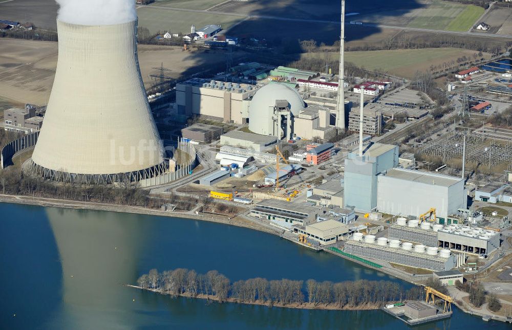 Luftbild Niederaichbach - Das Kernkraftwerk Isar in Niederaichbach in Bayern