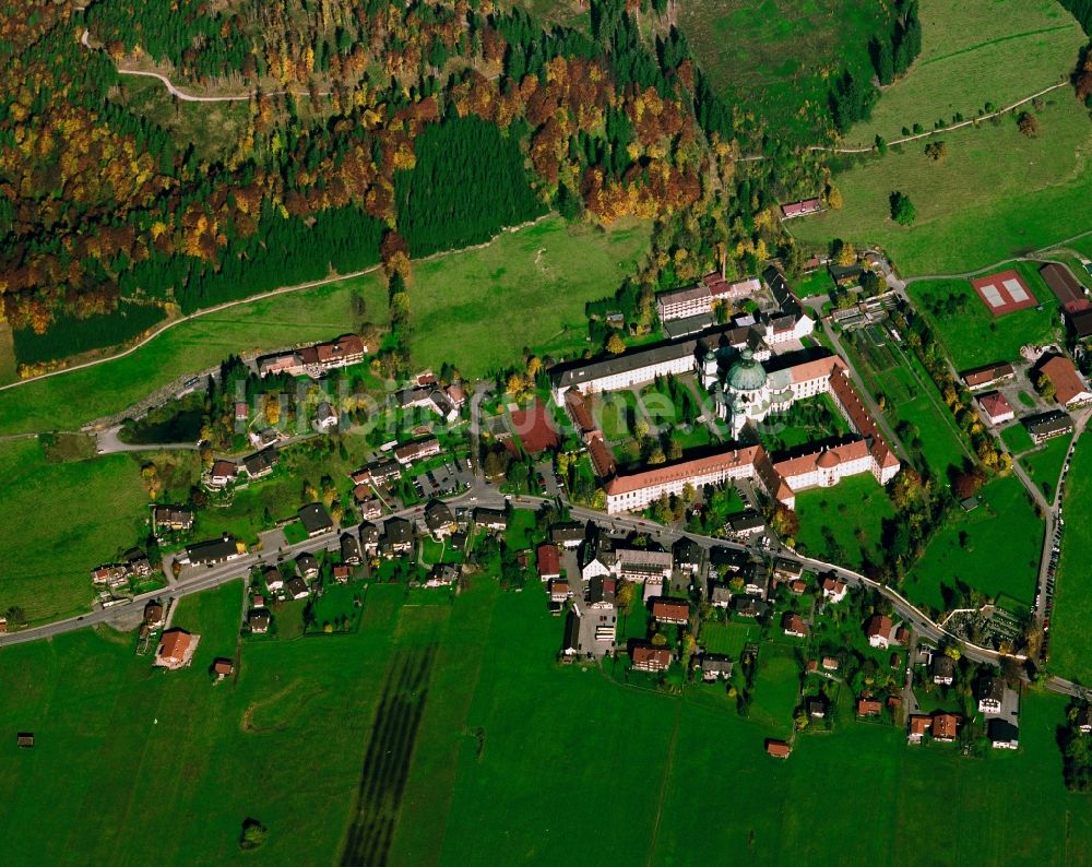 Luftaufnahme Ettal - Das Kloster Ettal ist eine Benediktinerabtei bei Ettal im Bundesland Bayern