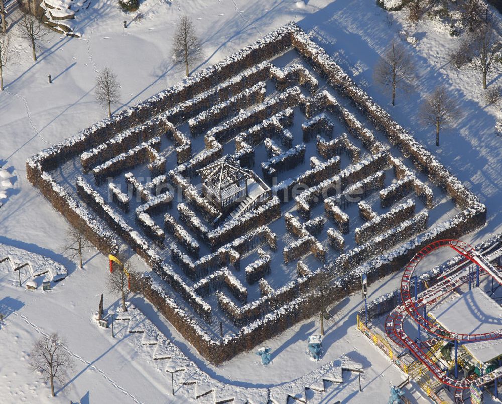 Luftaufnahme Oberhausen - Das Labyrinth im Einkaufszentrum Centropark in Oberhausen