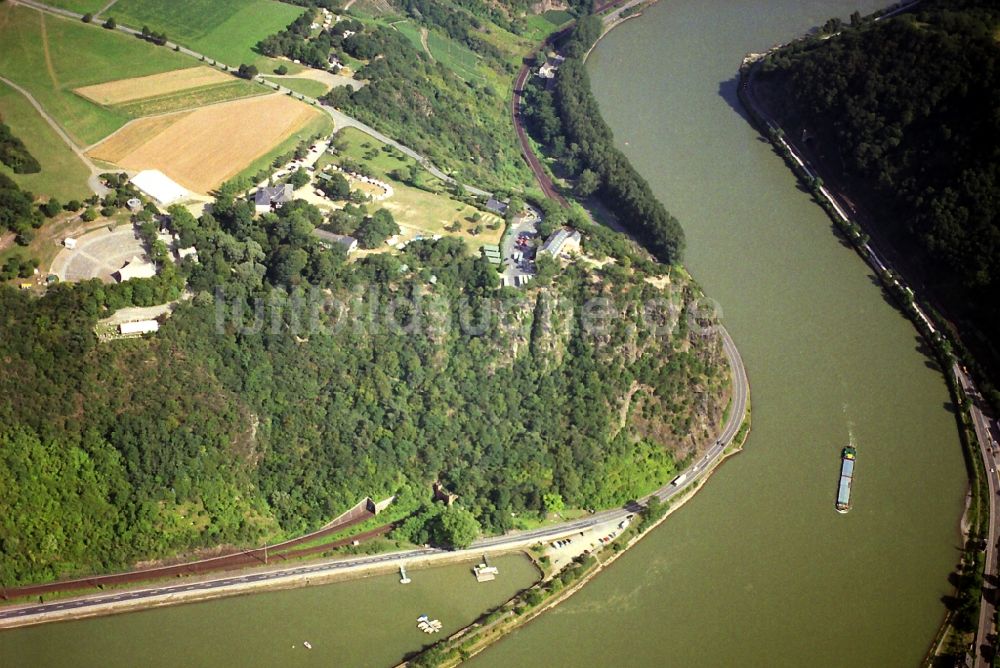 Sankt Goarshausen aus der Vogelperspektive: Das Loreleyplateau bei Sankt Goarshausen im Bundesland Rheinland-Pfalz