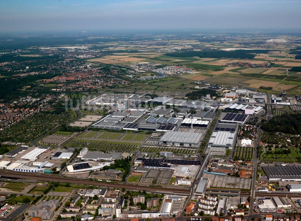 Hannover aus der Vogelperspektive: Das Messegelände in Hannover im Bundesland Niedersachsen