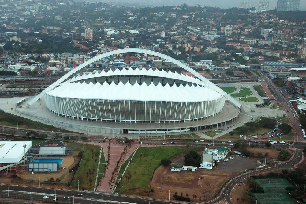 Durban von oben - Das Moses Mabhida Stadion in Durban - View of the Moses Mabhida Stadium in Durban in South Africa