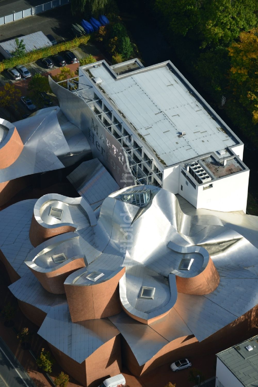 Herford von oben - Das Museum MARTa Herford im Bundesland Nordrhein-Westfalen