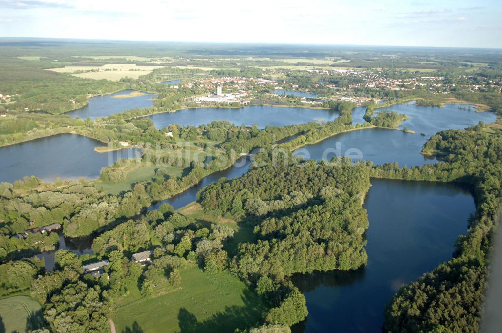 Luftbild Burgwall - Das Naturschutzgebiet Tonstichlandschaft bei Burgwall