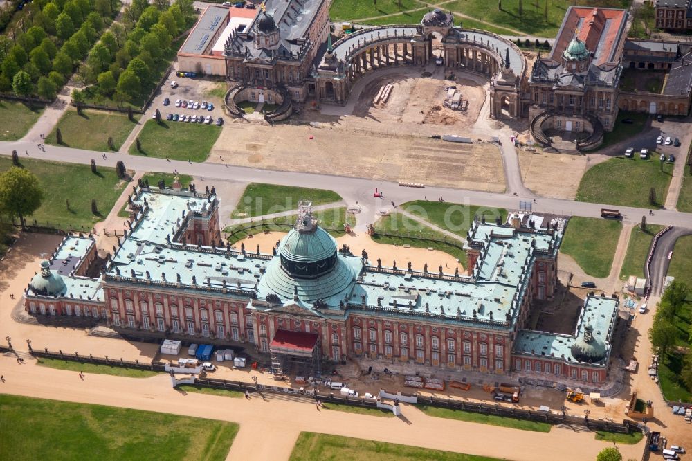 Potsdam von oben - Das Neue Palais und die Communs on Potsdam im Bundesland Brandenburg