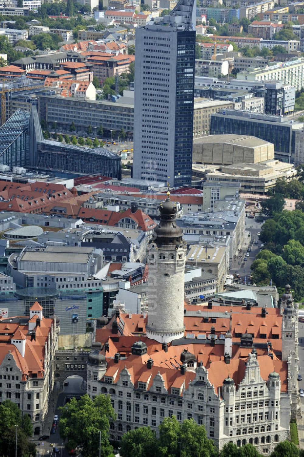 Luftaufnahme Leipzig - Das Neue Rathaus in Leipzig, Sachsen