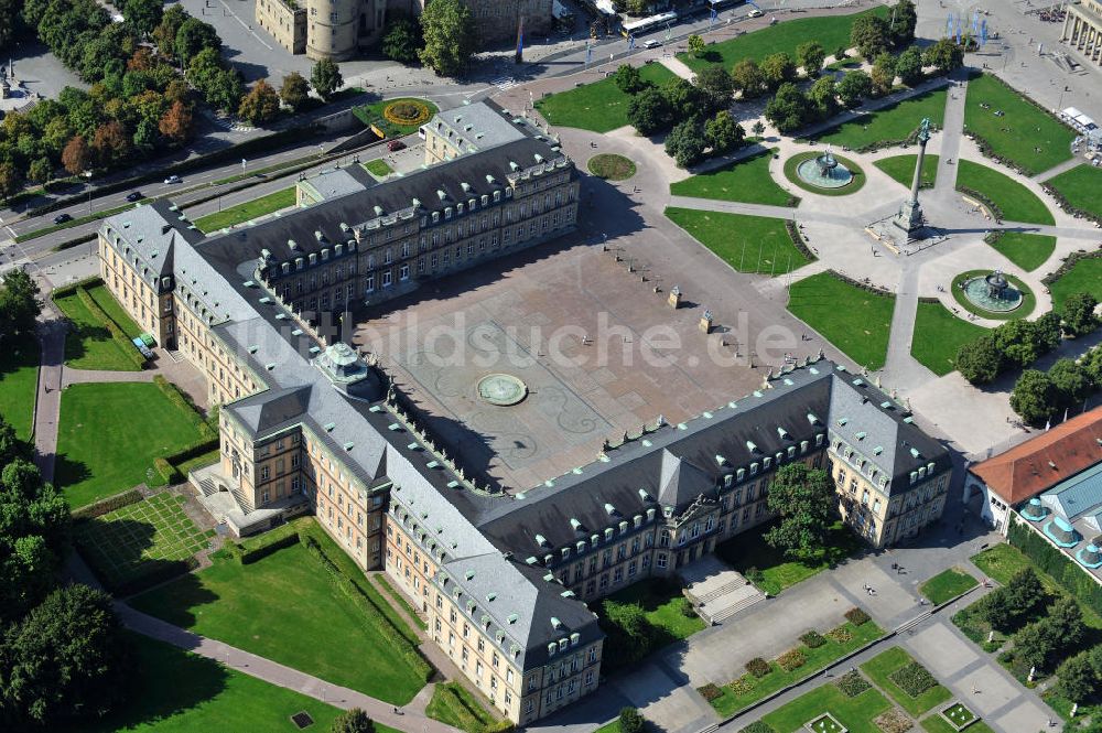 Luftaufnahme Stuttgart - Das Neue Schloss an der Königstraße im Zentrum von Stuttgart