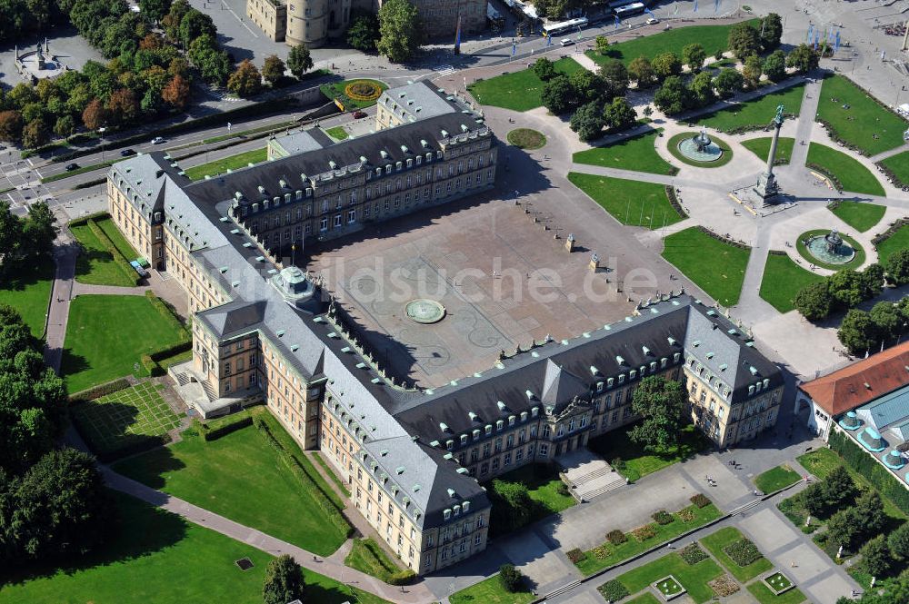 Stuttgart von oben - Das Neue Schloss an der Königstraße im Zentrum von Stuttgart