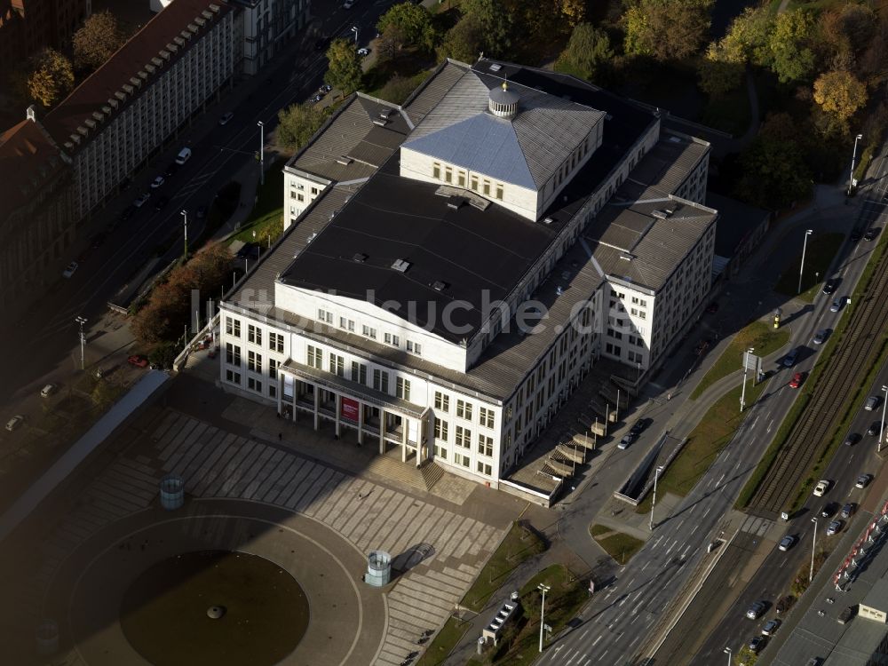 Leipzig aus der Vogelperspektive: Das Opernhaus in Leipzig im Bundesland Sachsen