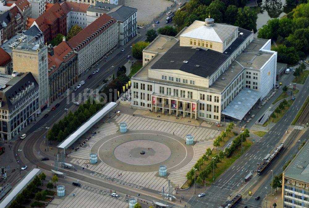 Leipzig von oben - Das Opernhaus in Leipzig im Bundesland Sachsen