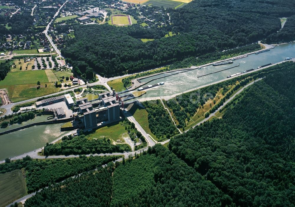 Scharnebeck von oben - Das Schiffshebewerk Lüneburg in der Gemeinde Scharnebeck im Bundesland Niedersachsen