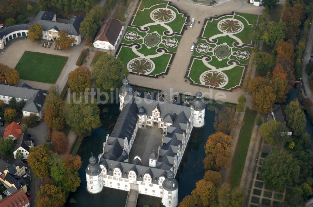 Padaborn von oben - Das Schloss Neuhaus bei Paderborn