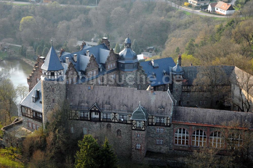 MANSFELD aus der Vogelperspektive: Das Schloss Rammelburg im Ortsteil Rammelburg von Mansfeld