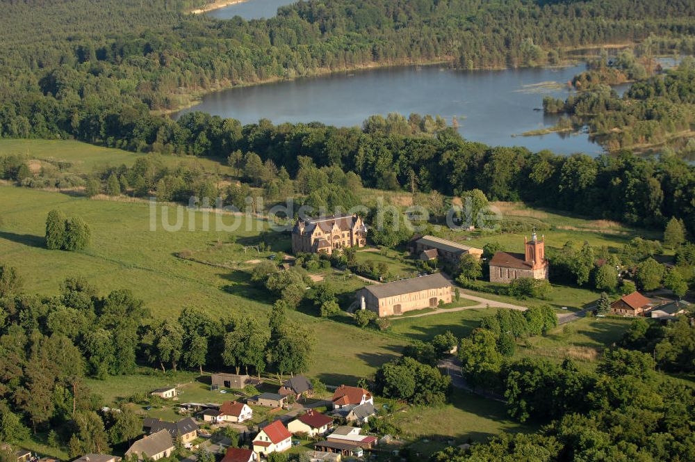 Tornow aus der Vogelperspektive: Das Schloss Tornow