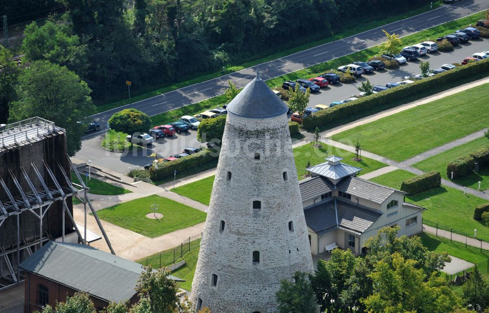 Luftaufnahme Schönebeck - Das Schönebeck-Salzelmen Gradierwerk und der Soleturm in Sachsen-Anhalt