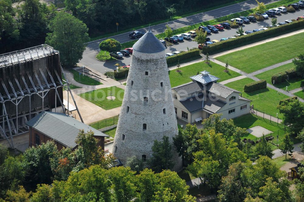 Schönebeck von oben - Das Schönebeck-Salzelmen Gradierwerk und der Soleturm in Sachsen-Anhalt