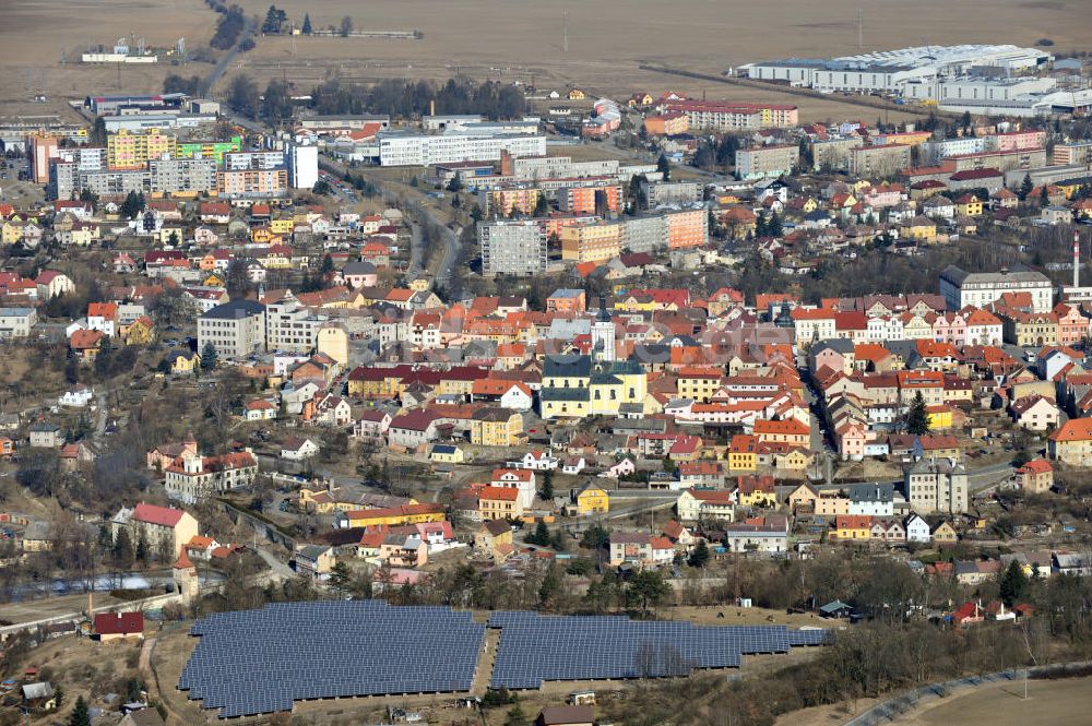 Stribo von oben - Das Solarfeld in Stribro bei Pilsen