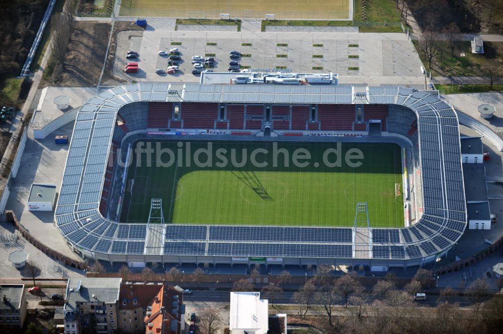 Luftbild Halle / Saale - Das Stadion Erdgassportpark in Halle (Saale)