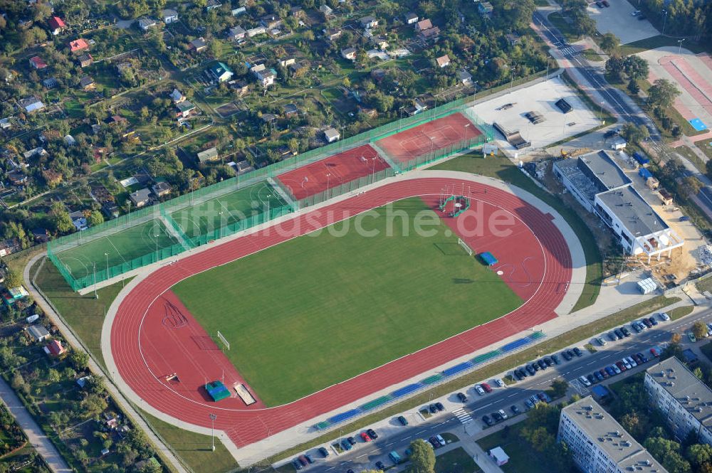 POLKOWICE / POLKWITZ aus der Vogelperspektive: Das KS Stadion in Polkowice, Polen