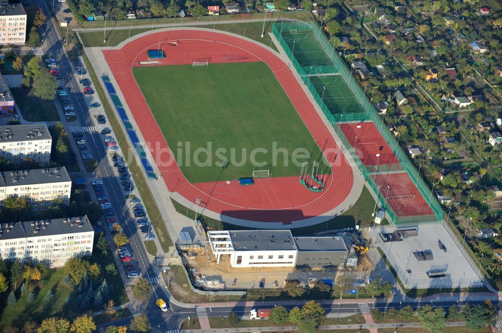 POLKOWICE / POLKWITZ von oben - Das KS Stadion in Polkowice, Polen