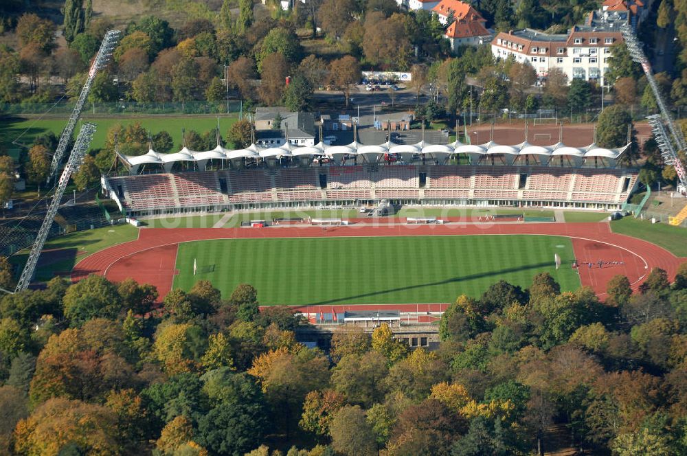 ERFURT von oben - Das Steigerwaldstadion in Erfurt