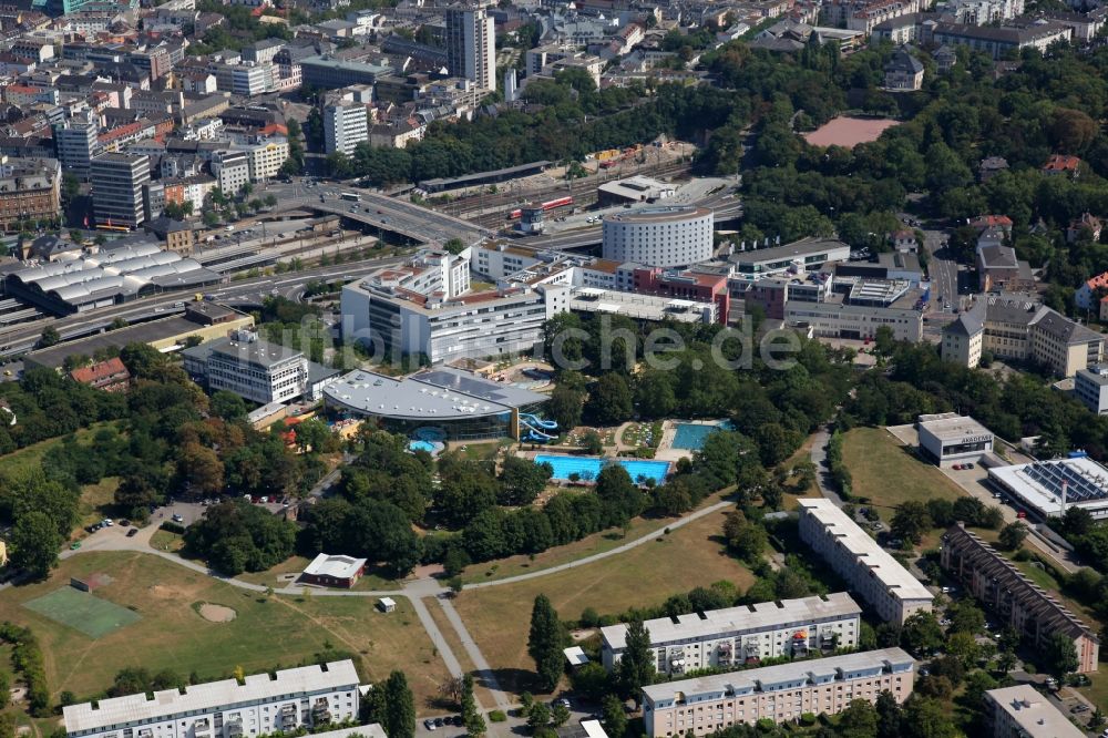 Luftaufnahme Mainz - Das Taubertsbergbad in Mainz im Bundesland Rheinland-Pfalz