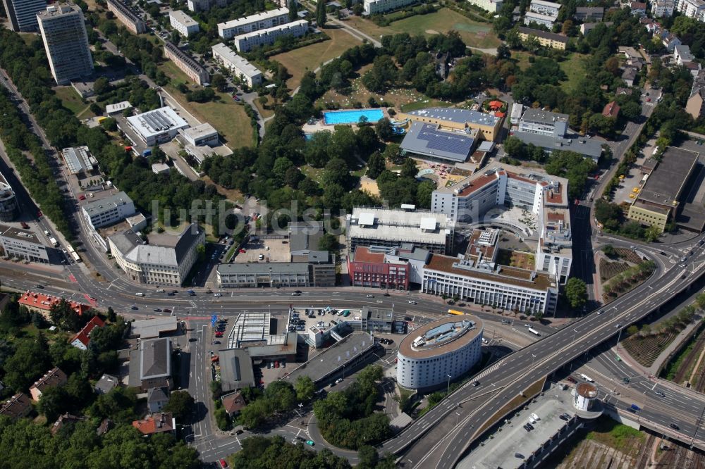 Mainz aus der Vogelperspektive: Das Taubertsbergbad in Mainz im Bundesland Rheinland-Pfalz