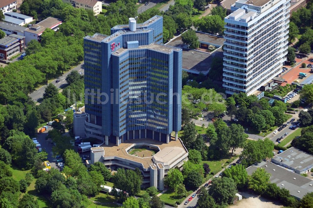 Luftaufnahme Dortmund - Das Telekom Hochhaus am Rheinlanddamm in Dortmund im Bundesland Nordrhein-Westfalen